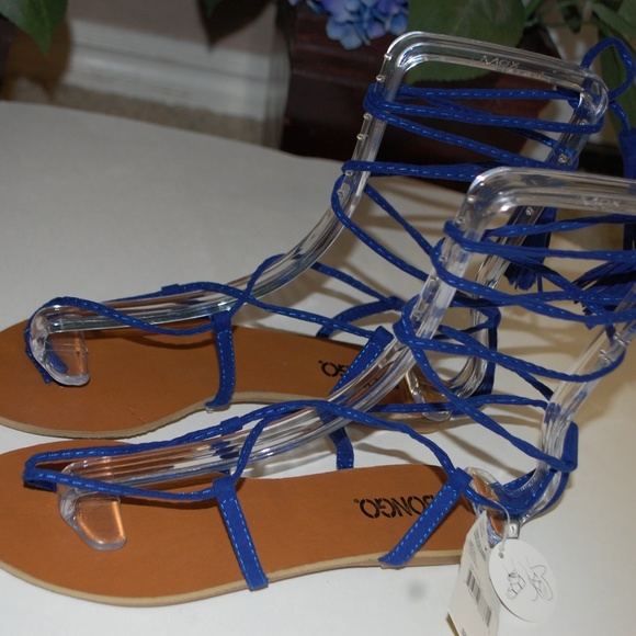 blue gladiator sandals